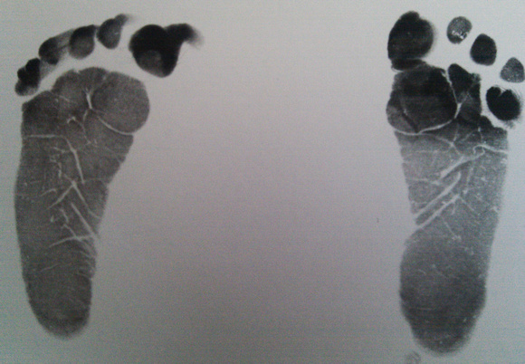 Newborn footprints